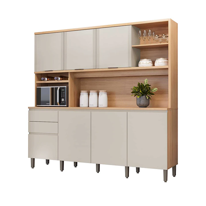 Kit Cocina Austin 2,20m Jequitiba / Gris Matte 3