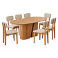 Juego de comedor 2.00 Yasmin 8 sillas Beige - Miniatura 2