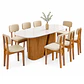 Juego de comedor 2.00 Yasmin vidrio 8 sillas Beige - Miniatura 2