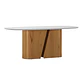 Juego de comedor 2.00 Yasmin vidrio 8 sillas Beige - Miniatura 3