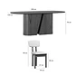 Juego de comedor 2.00 Yasmin vidrio 8 sillas Beige - Miniatura 5