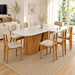 Juego de comedor 2.00 Yasmin vidrio 8 sillas Beige - Miniatura 1