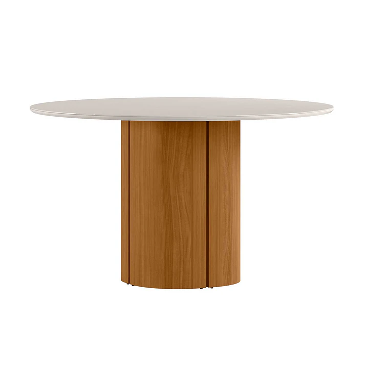 Juego de comedor redondo 6 sillas Serena Vidrio 1.35 Beige 3