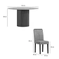 Juego de comedor redondo 6 sillas Serena Vidrio 1.35 Beige - Miniatura 5