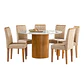 Juego de comedor redondo 6 sillas Serena Vidrio 1.35 Beige - Miniatura 2