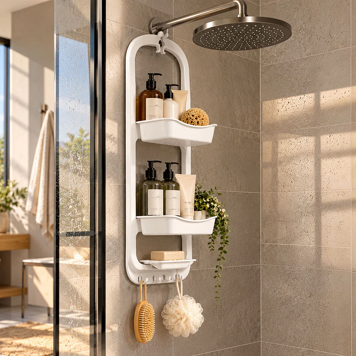 Organizador plástico para ducha 1