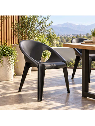 Silla plástica con Brazo Space café