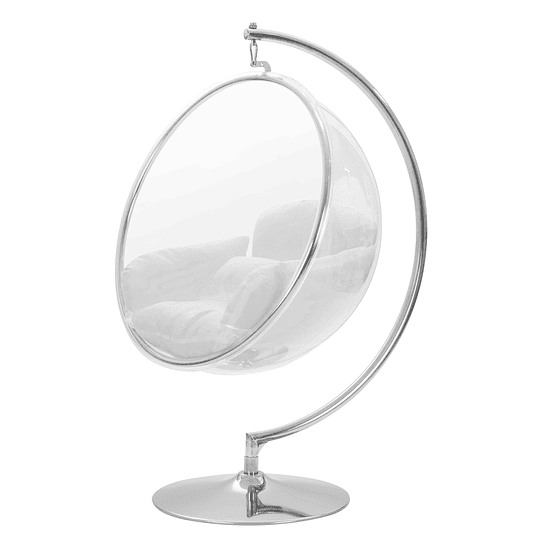 Silla Colgante Transparente Bubble Chair - Estructura Plateada