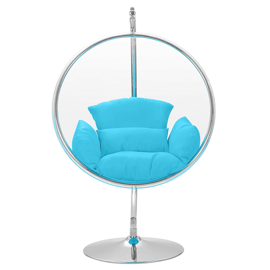 Silla Colgante Transparente Bubble Chair - Estructura Plateada