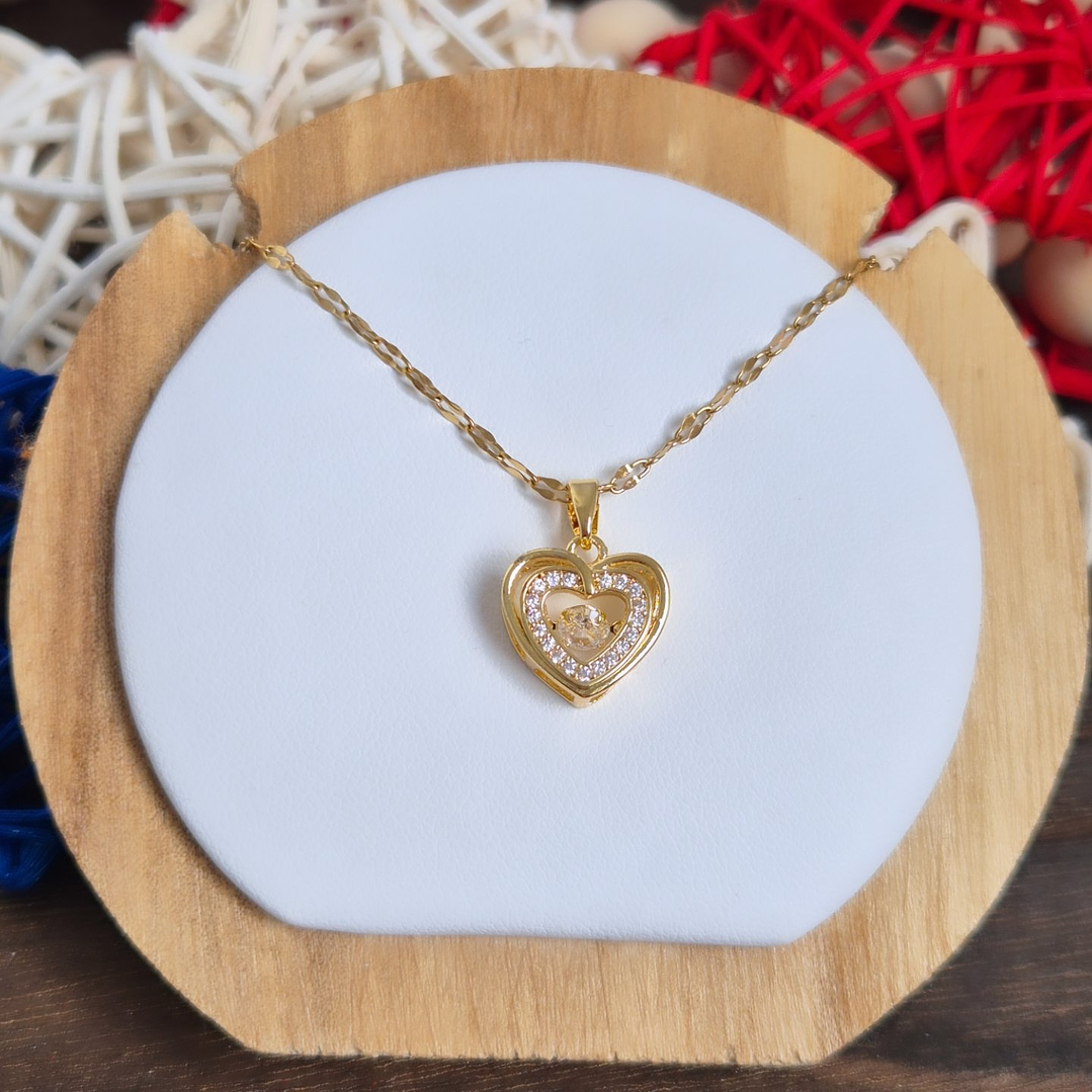 Collar corazón con circon 1