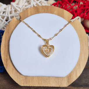 Collar corazón con circon