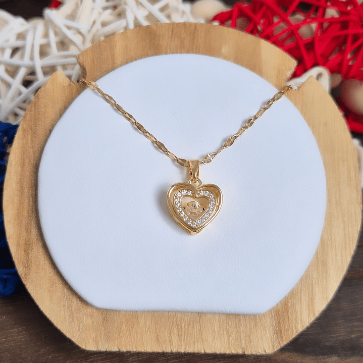 Collar corazón con circon 1