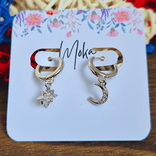 Aros luna y estrella