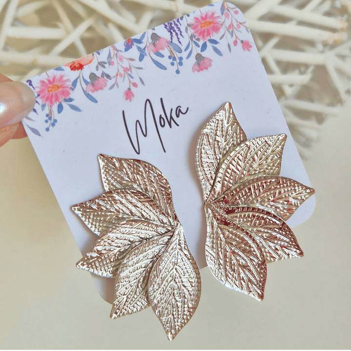 Aros Hojas Plateadas 1