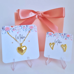 Conjunto Corazón dorado 