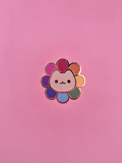 Pin Gatito Flor