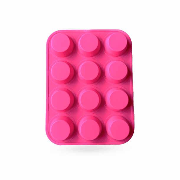 Molde redondo fondo plano base cupcake x 12 cav 3