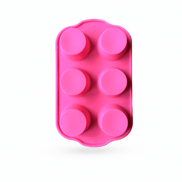 Molde silicona redondo tipo cupcake 6 cavidades