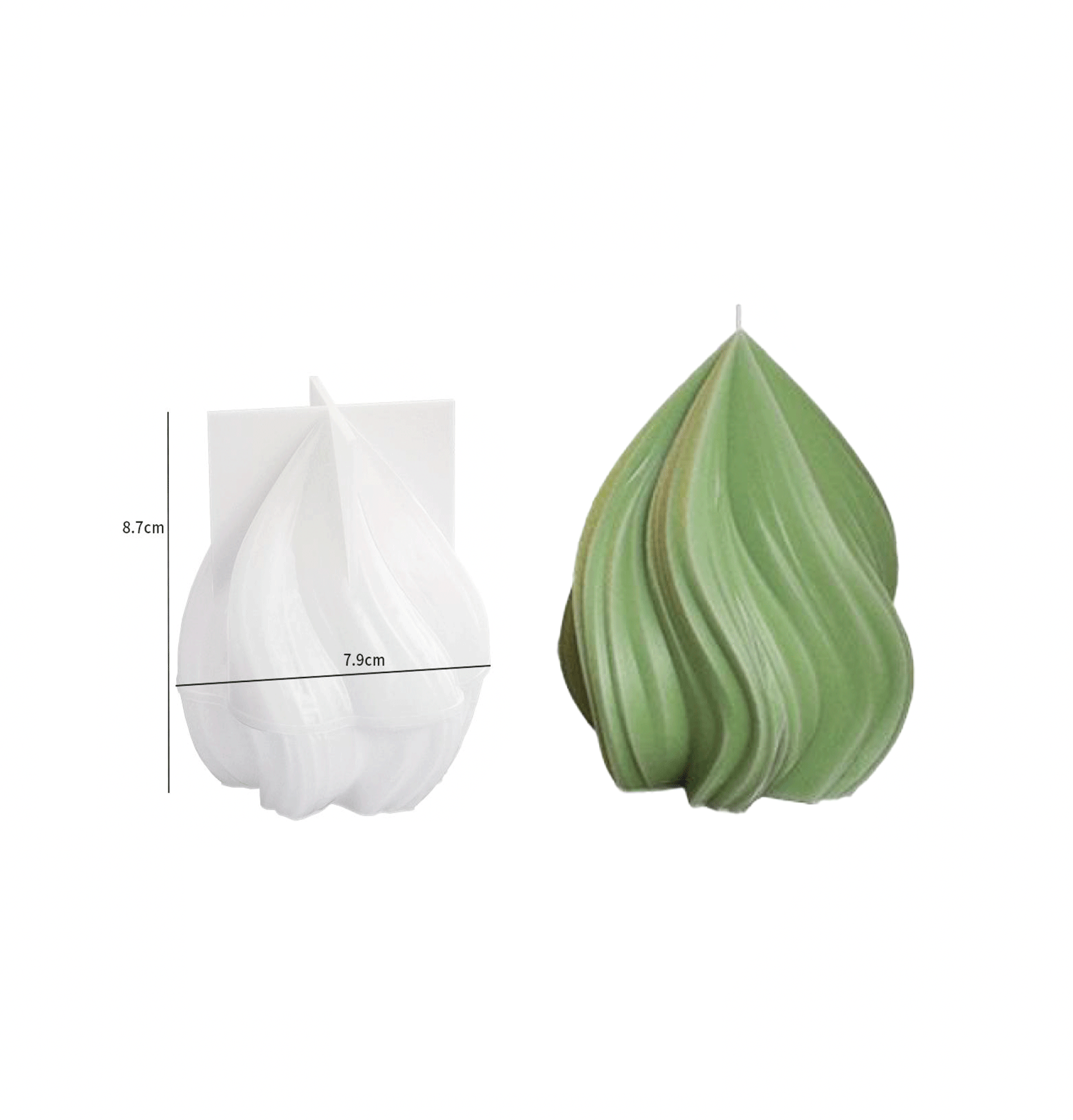 Molde silicona vela llama de fuego grande