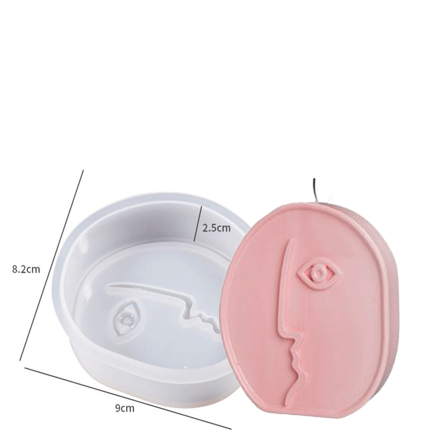 Molde silicona vela escultura rostro minimalista