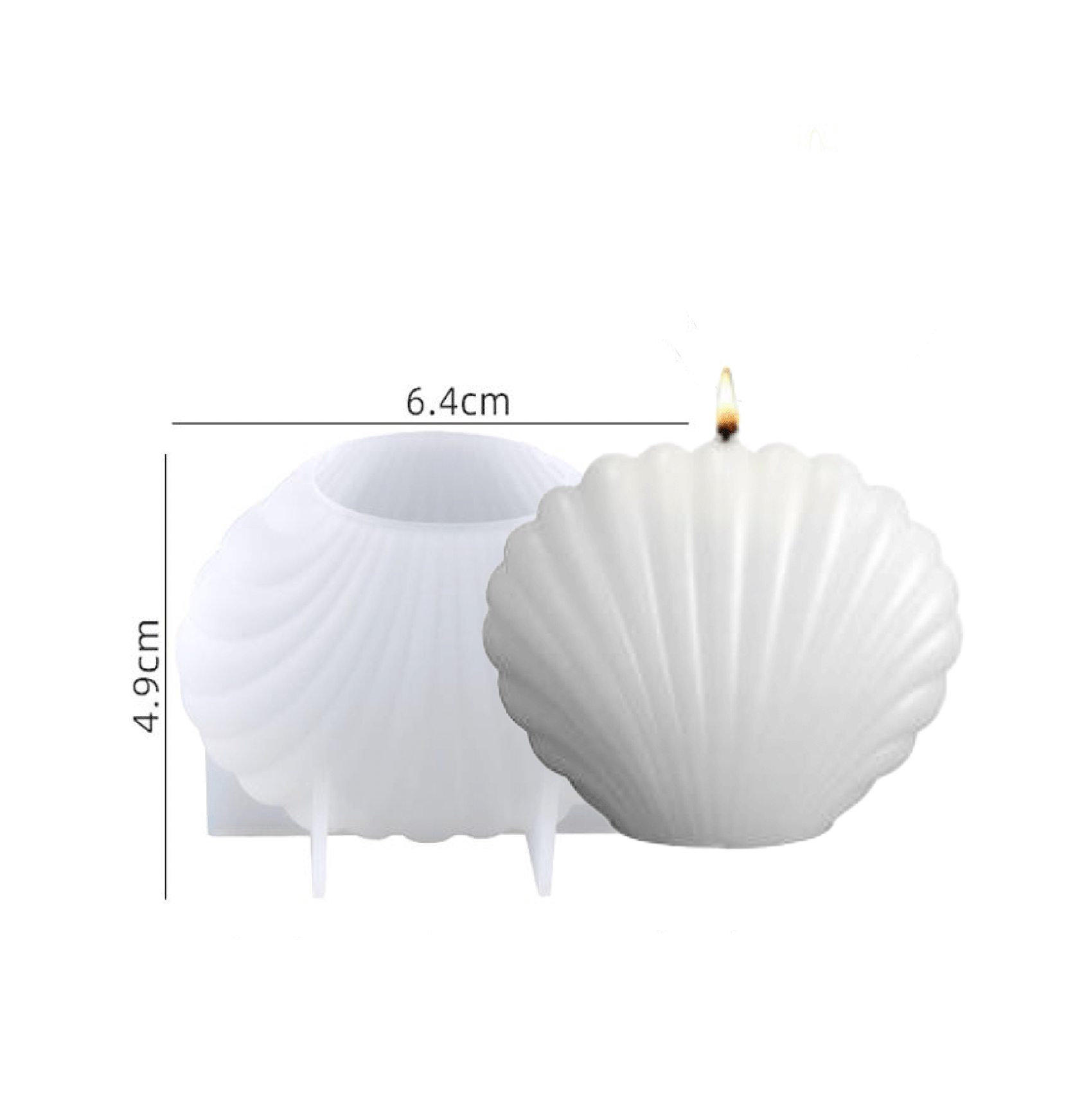 Molde silicona vela forma concha de mar
