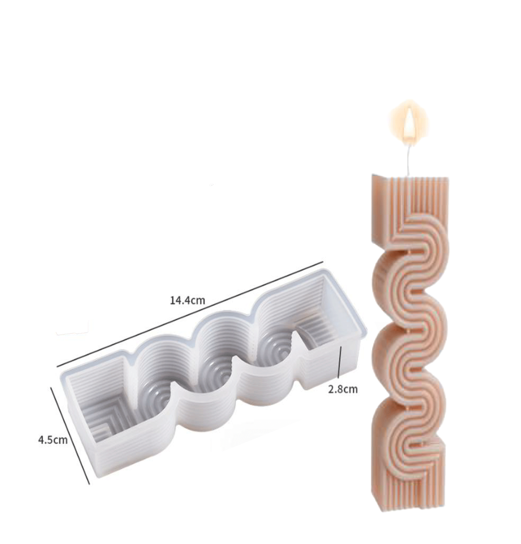 Molde silicona vela patron ondulado