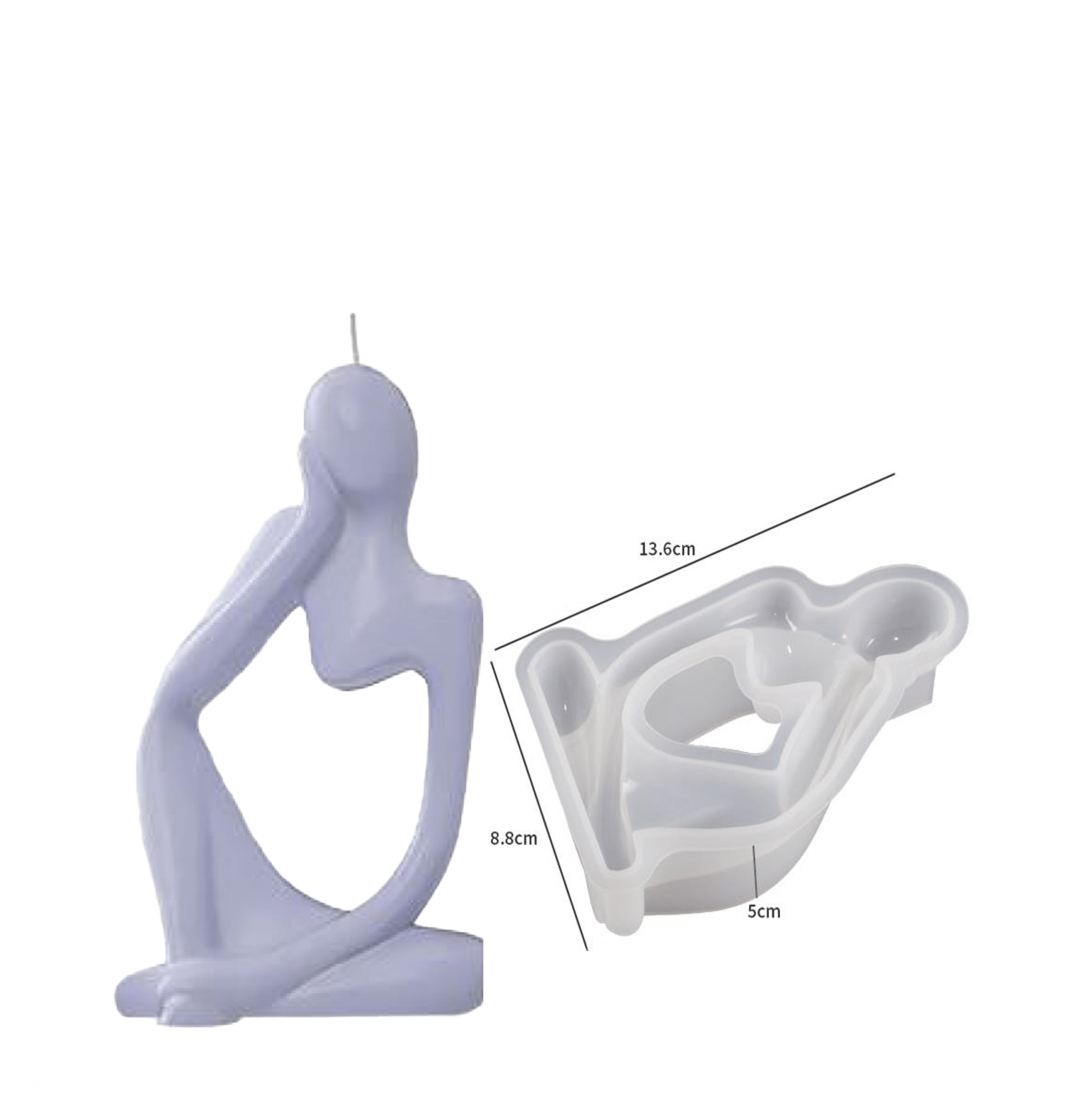 Molde silicona vela humano minimalista A