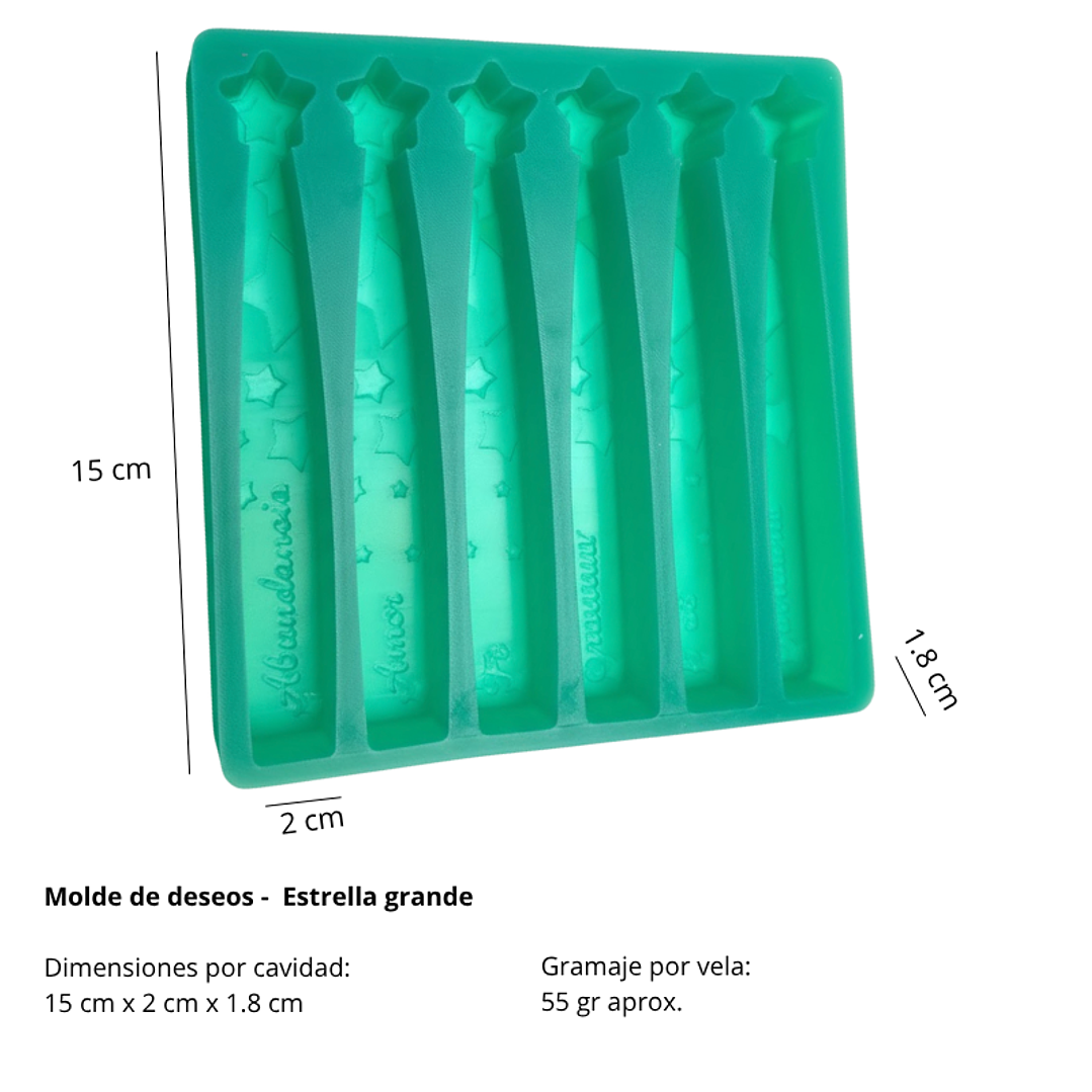Molde velas de los deseos intensiones estrellas letra cursiva 6