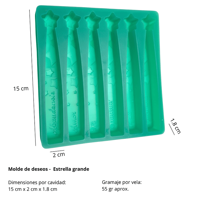 Molde velas de los deseos intensiones estrellas letra cursiva 6