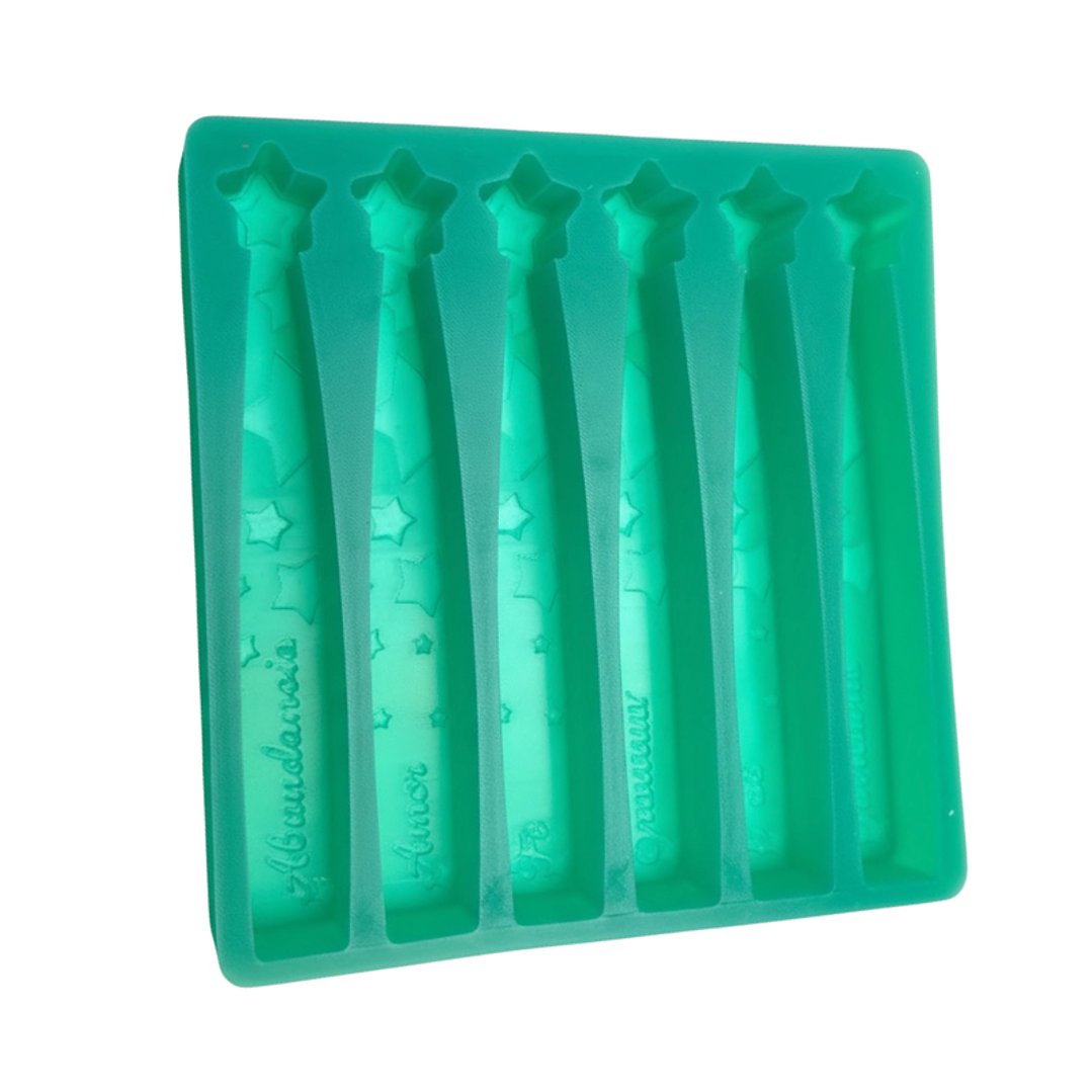 Molde velas de los deseos intensiones estrellas letra cursiva 8