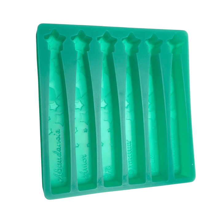 Molde velas de los deseos intensiones estrellas letra cursiva 8