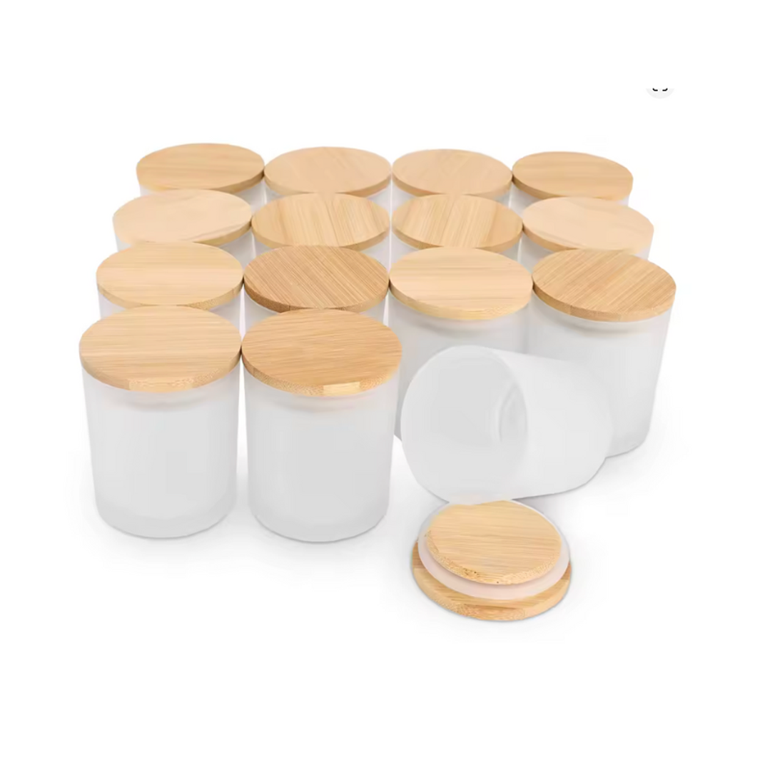 Contenedor vidrio esmerilado transparente 2