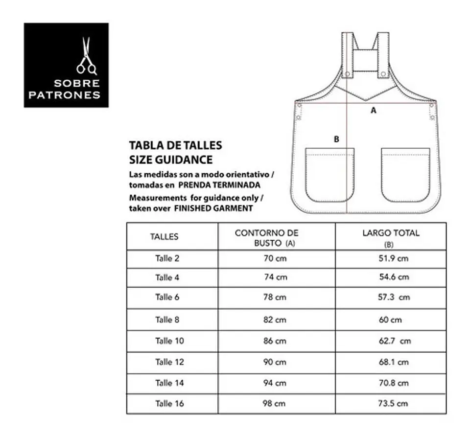 Molde De Costura, Delantal Jardinero Niños, Pechera Pdf 2