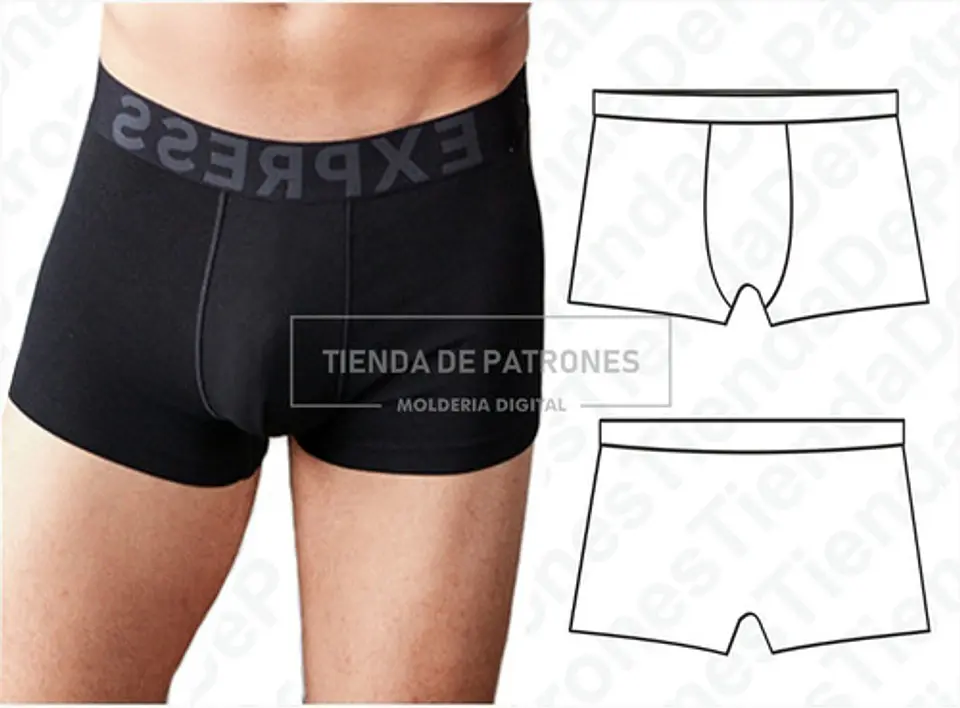 Molde Patron Imprimible Boxer Basico Hombre Del S Al 2xl 2