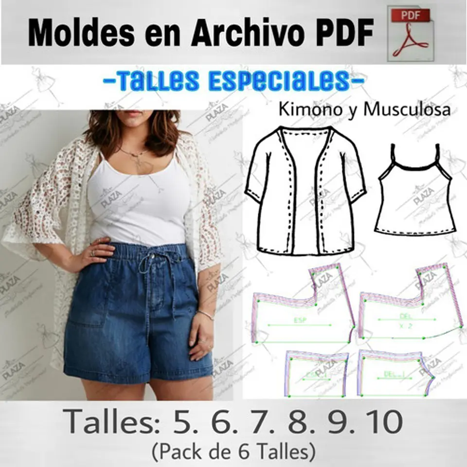 Moldes En Pdf Conjunto Diy Talle Grande Especial 5 Al 10 1