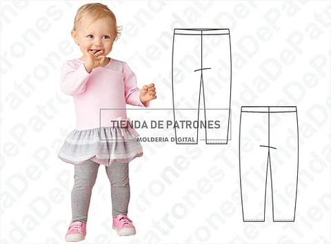 Molde Patron Calza Legging Bebes Pack Talles 6m/9m/1/2/4