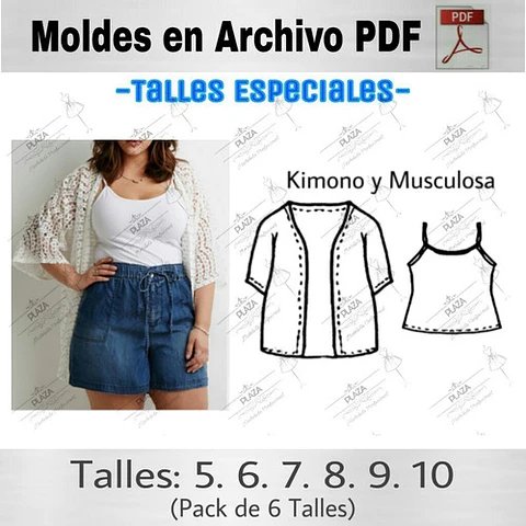 Moldes En Pdf Conjunto Diy Talle Grande Especial 5 Al 10