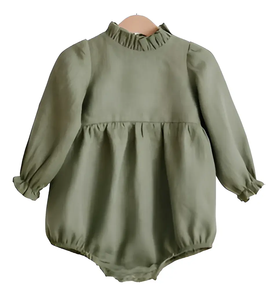 Molde Digital Body Bebe Cuello Alto Fruncido, Talles 1 Al 5 2