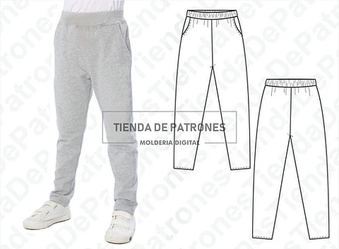 Moldes Patrones Pantalon Jogging Chupin Niños Talles 4 Al 14