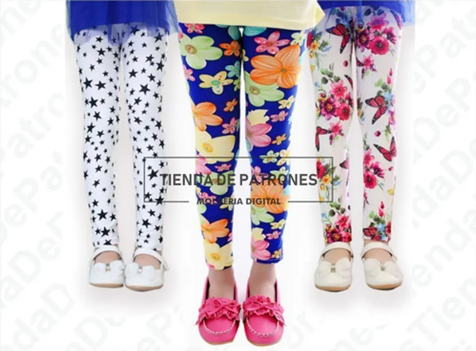 Molde Patron Calza Legging Niñas Pack Talles 6/8/10/12/14 2