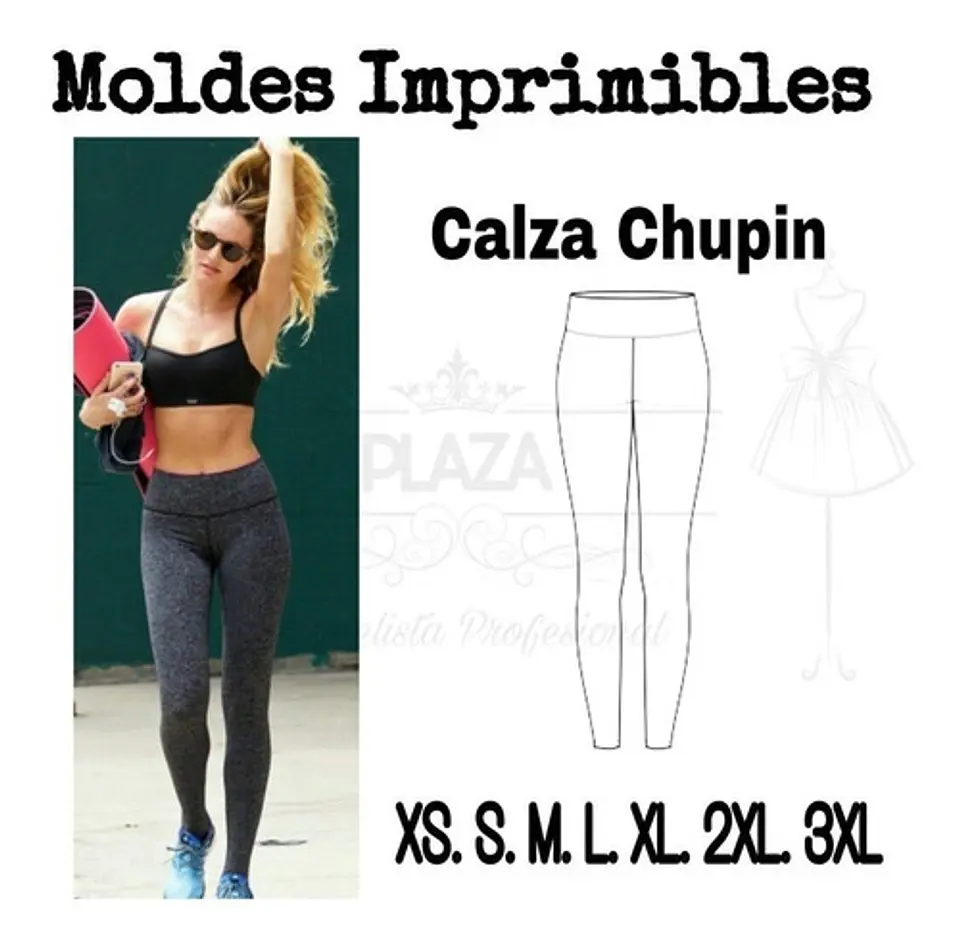 Moldes Patrones Imprimibles De Ropa Calza Chupin Xs Al 3xl 3