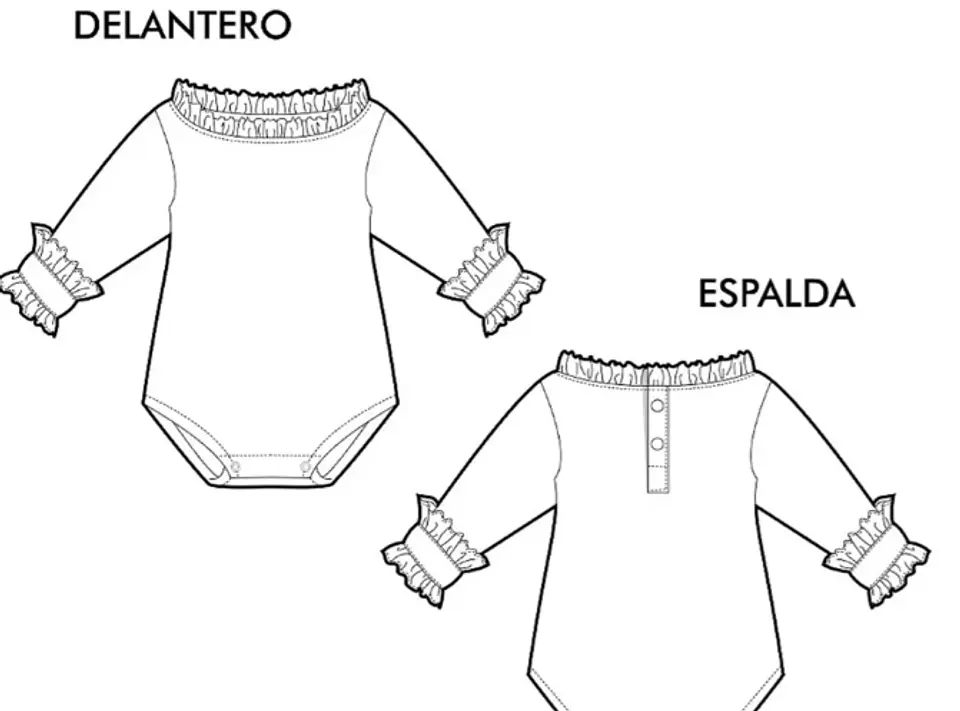 Molde Digital Body Beba Puños Con Volados, pack Talles 1 Al 5 3