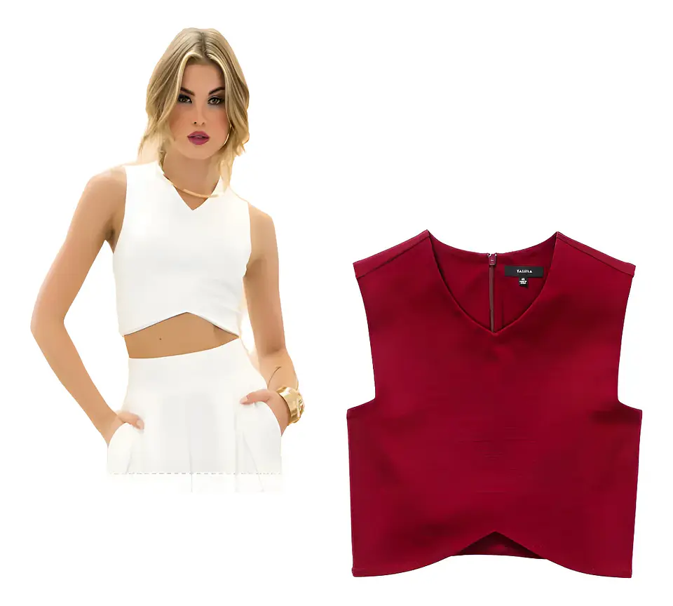 Molde Digital Top Cuello En V Sisa Con Picos Talles S A Xxl 2
