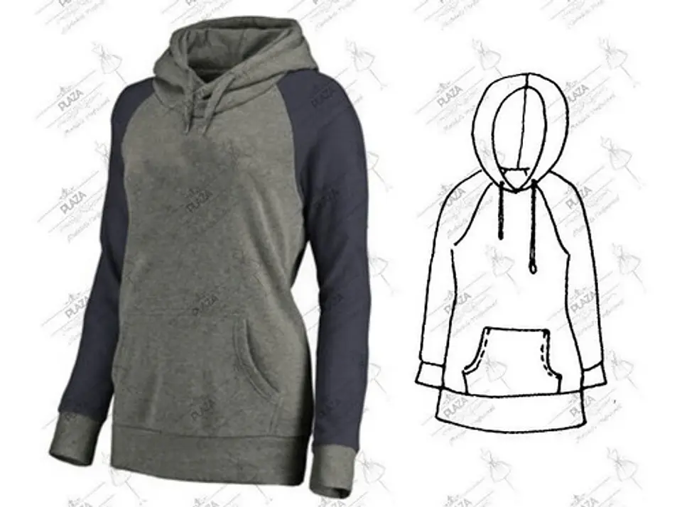 Moldes Patrones Imprimibles Buzo Hoodie Raglan  Xs Al 3xl 2