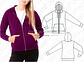 Molde Patron Imprimible Buzo Canguro Mujer Talles Xs Al Xl - Miniatura 1