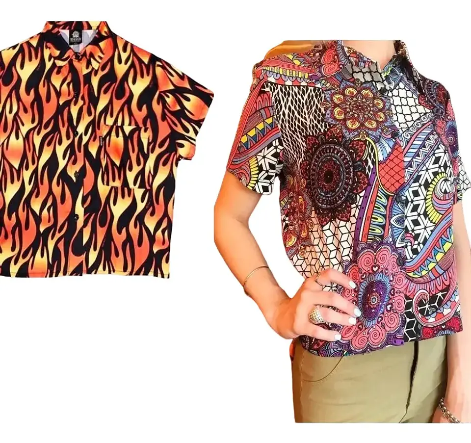 Molde Digital Camisa Corta / Crop De Mujer, pack De 5 Talles! 2
