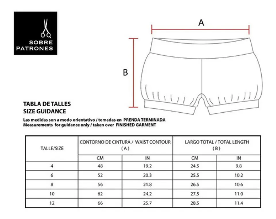 Molde De Costura, Patron Short Fruncido Nena, Imprimible 2
