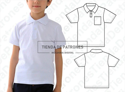 Molde Imprimible Chomba Niños Unisex Talles 10/12/14/16