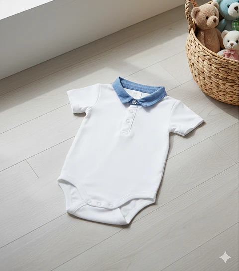 Molde Digital Body Bebe Cuello Camisero, Pack Talles 1 Al 5