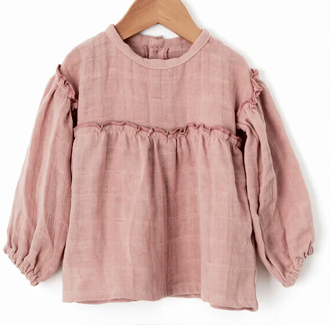 Molde Digital Remera Beba Manga Larga C / frunce talles 1 Al 5